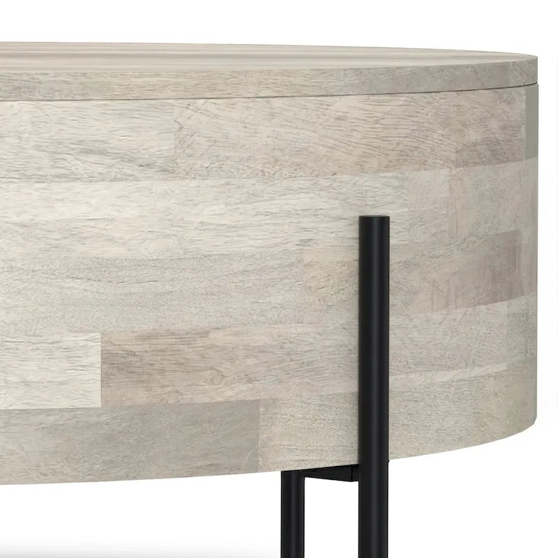 WYNDENHALL Farmington Modern Industrial Round Drum Coffee Table - 38d x 38 w x 14h