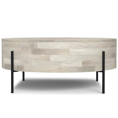 WYNDENHALL Farmington Modern Industrial Round Drum Coffee Table - 38d x 38 w x 14h