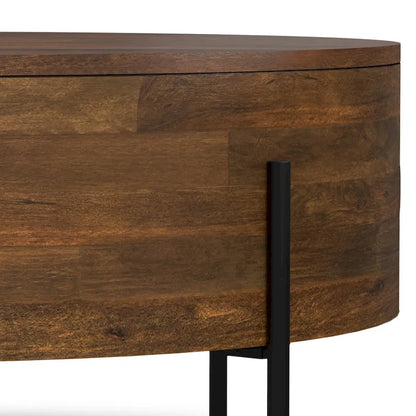 WYNDENHALL Farmington Modern Industrial Round Drum Coffee Table - 38d x 38 w x 14h