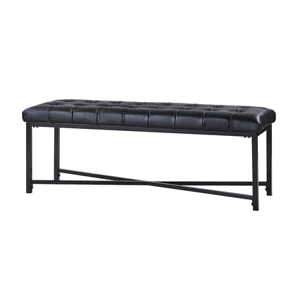 Eberhard Modern 50.5 Genuine Leather Upholstered Bench with Metal Legs by HULALA HOME
