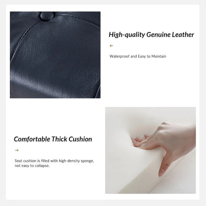 Eberhard Modern 50.5 Genuine Leather Upholstered Bench with Metal Legs by HULALA HOME