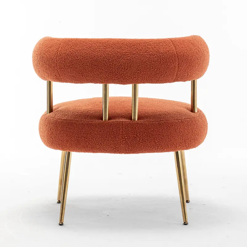 SEYNAR Modern Glam Upholstered Comfy Open-Back Accent Vanity chair with Golden Legs