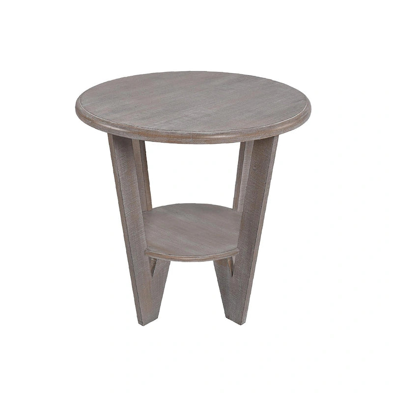 COZAYH Set of 2 Rustic Farmhouse end Table with Storage Shelf, French Country Accent Side Table , Vintage Grey Finish
