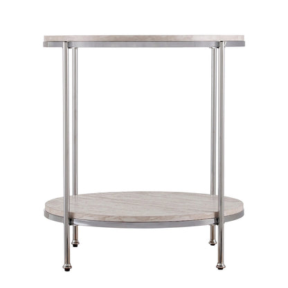 SEI Furniture Henderson Round Faux Marble Side Table