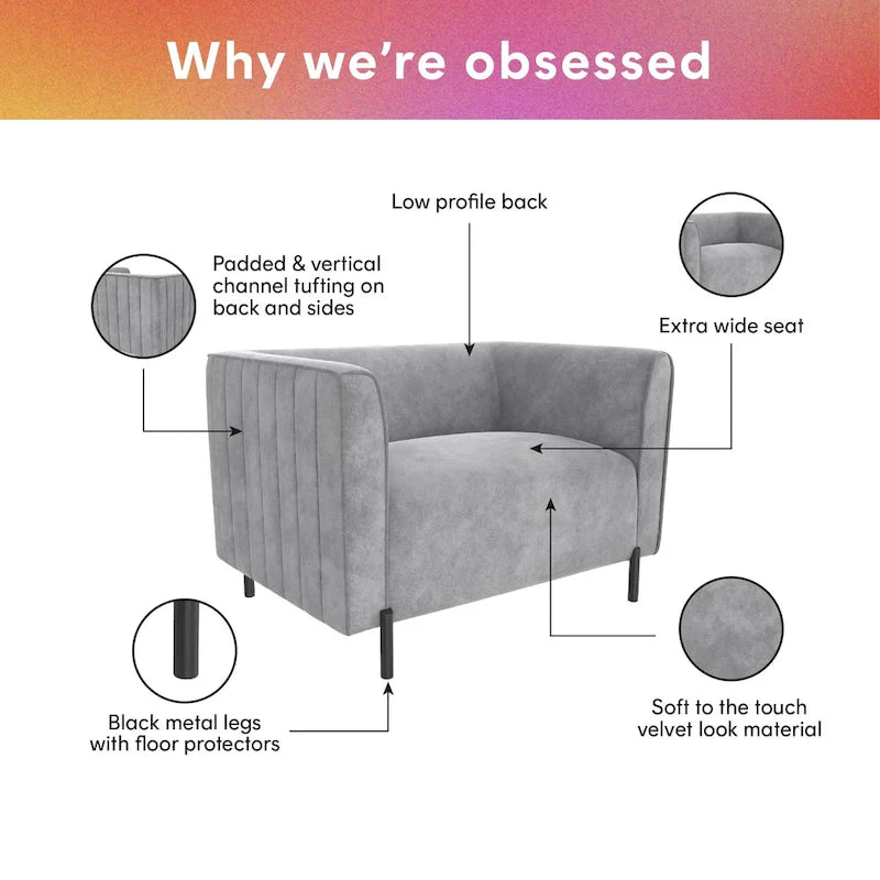 CosmoLiving Blair Upholstered Accent Chair and a Half