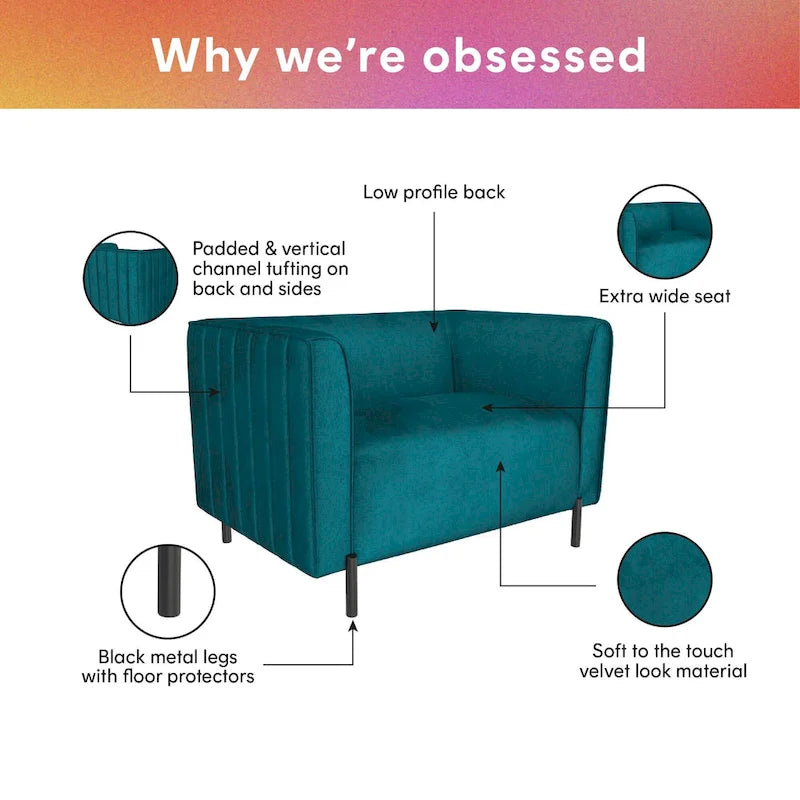 CosmoLiving Blair Upholstered Accent Chair and a Half