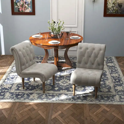 Upholstered Accent Lounge Chair for Bedroom Living Room Armless Slipper Chair with Wood Legs