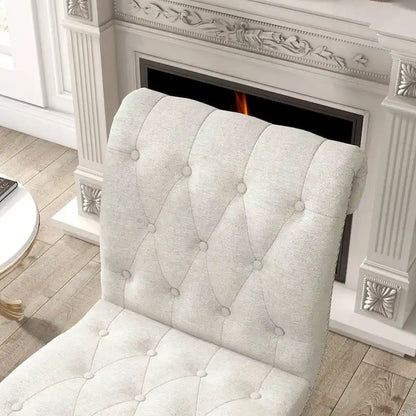 Upholstered Accent Lounge Chair for Bedroom Living Room Armless Slipper Chair with Wood Legs