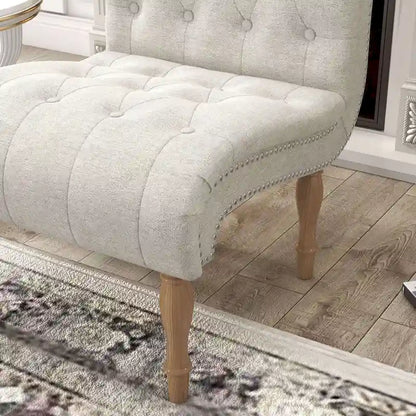 Upholstered Accent Lounge Chair for Bedroom Living Room Armless Slipper Chair with Wood Legs