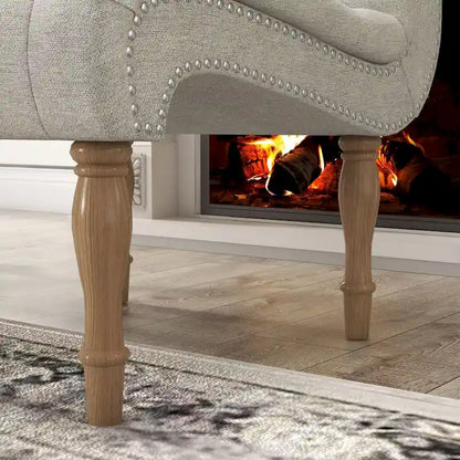 Upholstered Accent Lounge Chair for Bedroom Living Room Armless Slipper Chair with Wood Legs