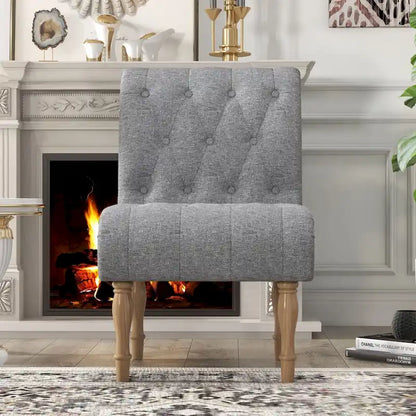 Upholstered Accent Lounge Chair for Bedroom Living Room Armless Slipper Chair with Wood Legs