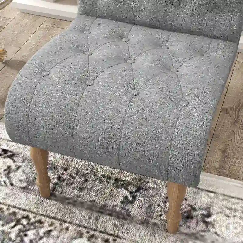 Upholstered Accent Lounge Chair for Bedroom Living Room Armless Slipper Chair with Wood Legs