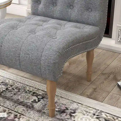Upholstered Accent Lounge Chair for Bedroom Living Room Armless Slipper Chair with Wood Legs