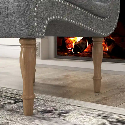 Upholstered Accent Lounge Chair for Bedroom Living Room Armless Slipper Chair with Wood Legs