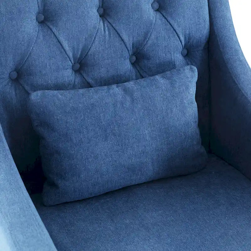 HUIMO Arm Chair Comfy Club Chair with Ottoman and Pillow