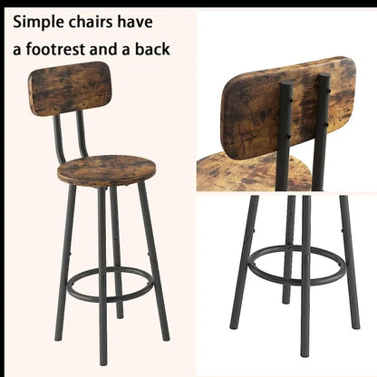 3-Piece Bar Table Set for 2, 2-Tier Round Bistro Dining Table Set