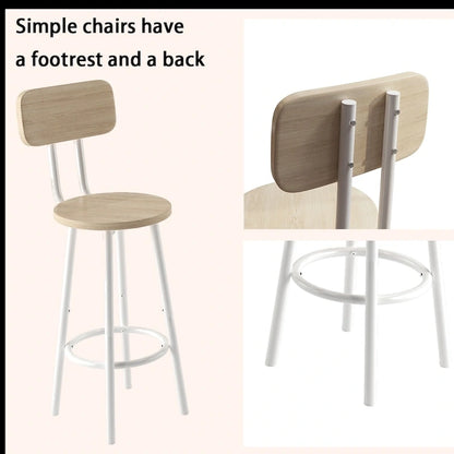 3-Piece Bar Table Set for 2, 2-Tier Round Bistro Dining Table Set