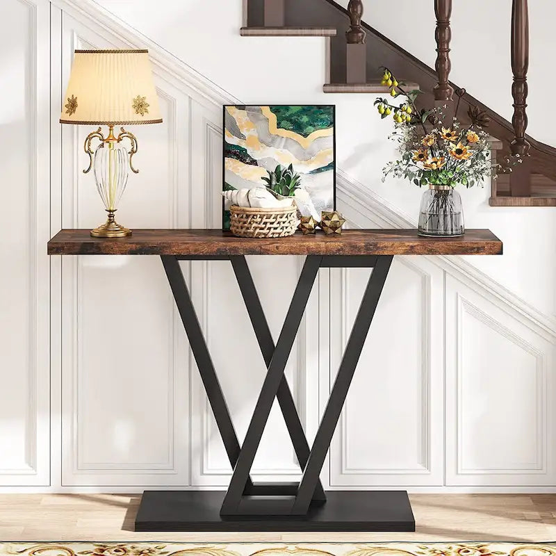 43 Inch Entryway Console Tables, Narrow Sofa Table for Hallway, Living Room