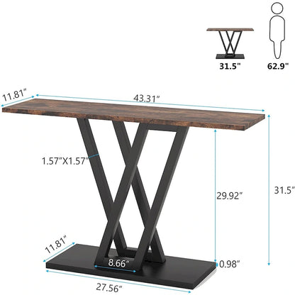 43 Inch Entryway Console Tables, Narrow Sofa Table for Hallway, Living Room
