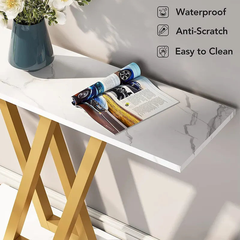 43 Inch Entryway Console Tables, Narrow Sofa Table for Hallway, Living Room