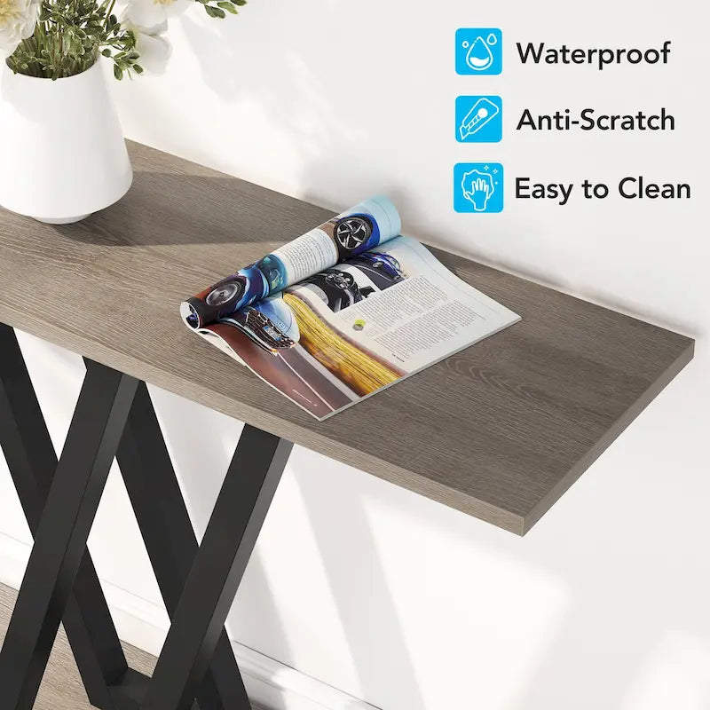 43 Inch Entryway Console Tables, Narrow Sofa Table for Hallway, Living Room