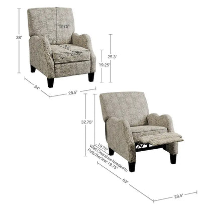 Madison Park Lerna Push Back Recliner
