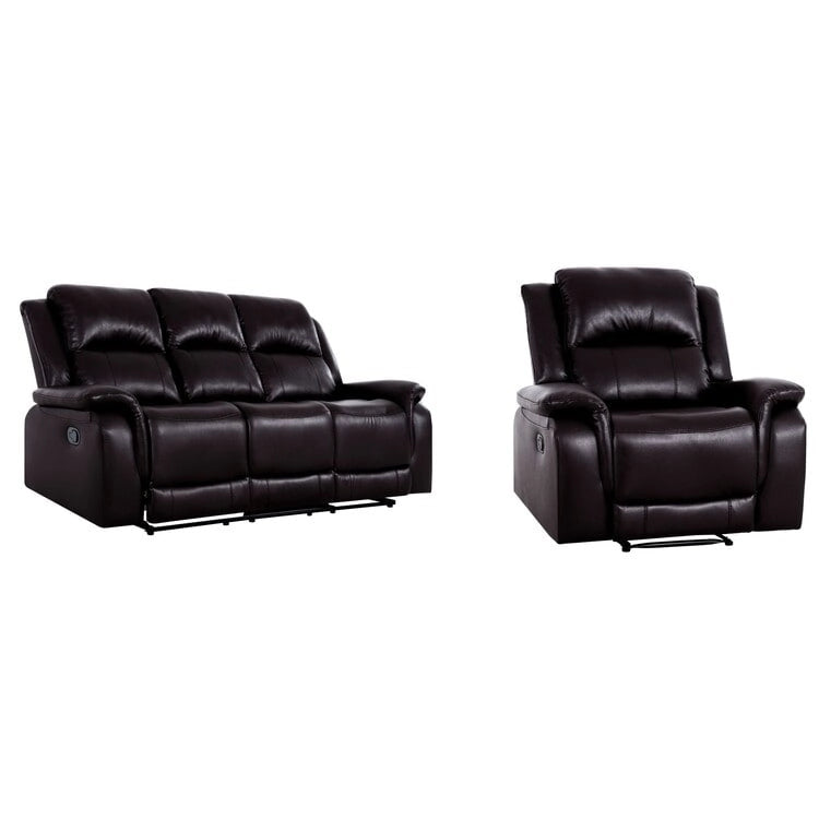 Leather Manual Recliner Sofa Collection for Living Room Leather Reclining Furniture for Home Office Living Room