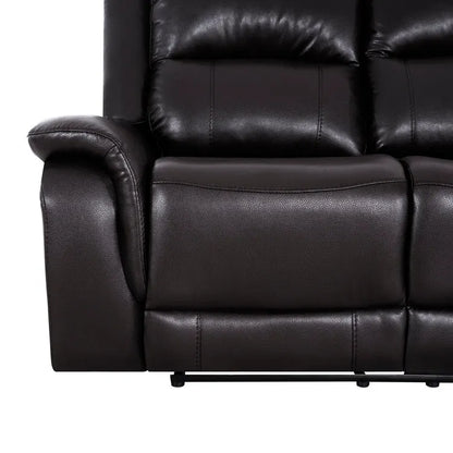 Leather Manual Recliner Sofa Collection for Living Room Leather Reclining Furniture for Home Office Living Room