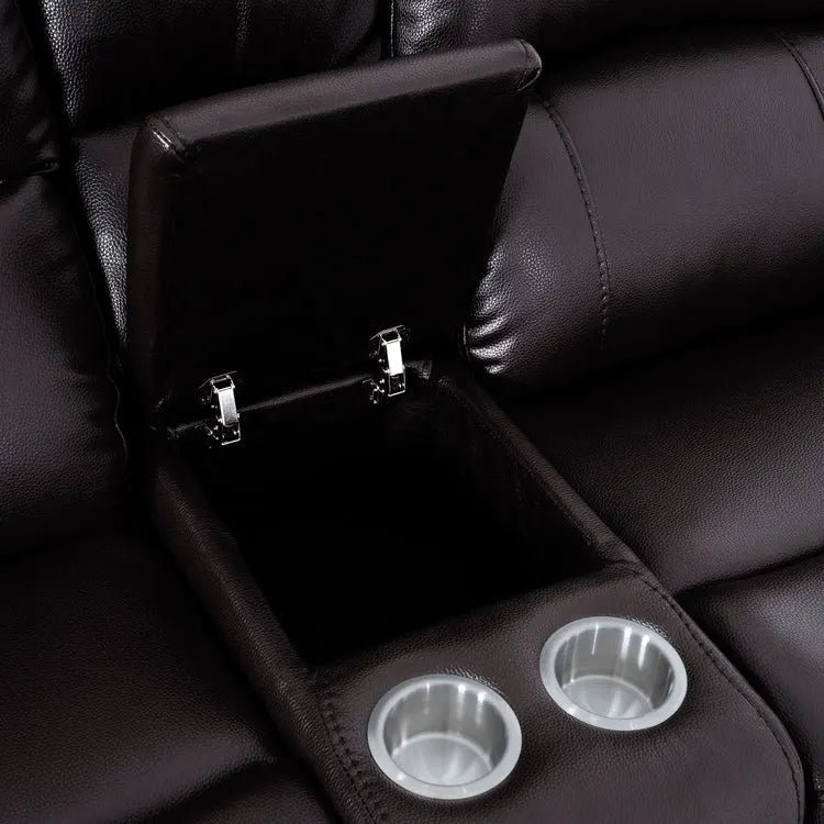 Leather Manual Recliner Sofa Collection for Living Room Leather Reclining Furniture for Home Office Living Room