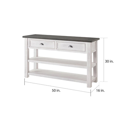 The Gray Barn Downington Solid Wood 2-Drawer Sofa Console Table