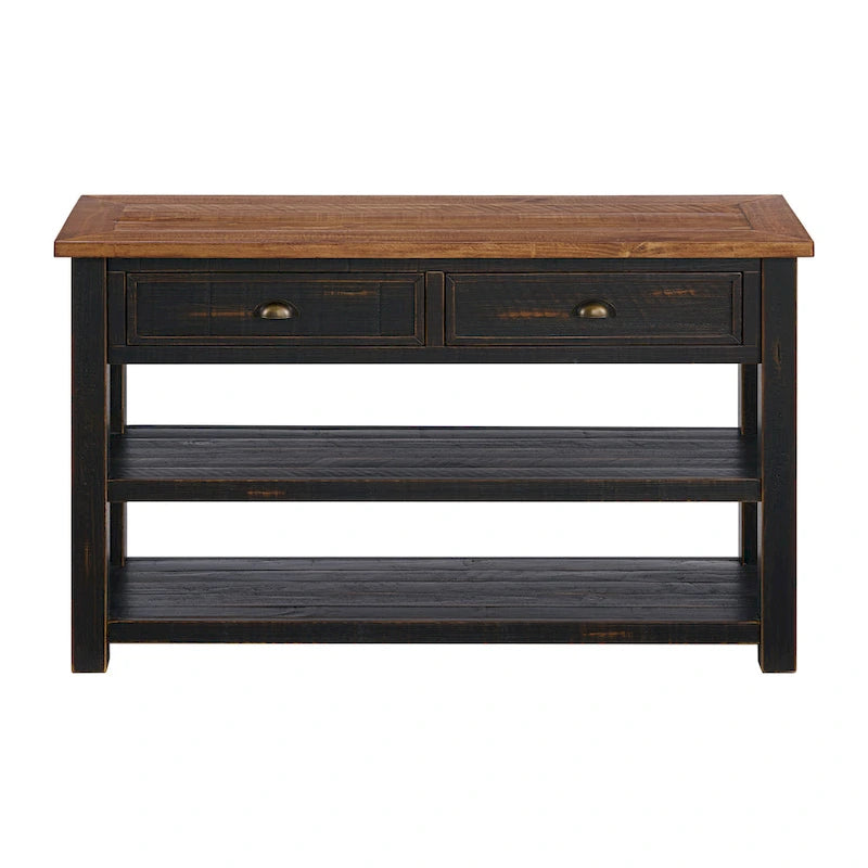 The Gray Barn Downington Solid Wood 2-Drawer Sofa Console Table