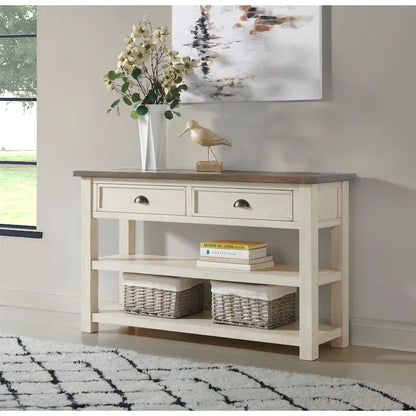 The Gray Barn Downington Solid Wood 2-Drawer Sofa Console Table