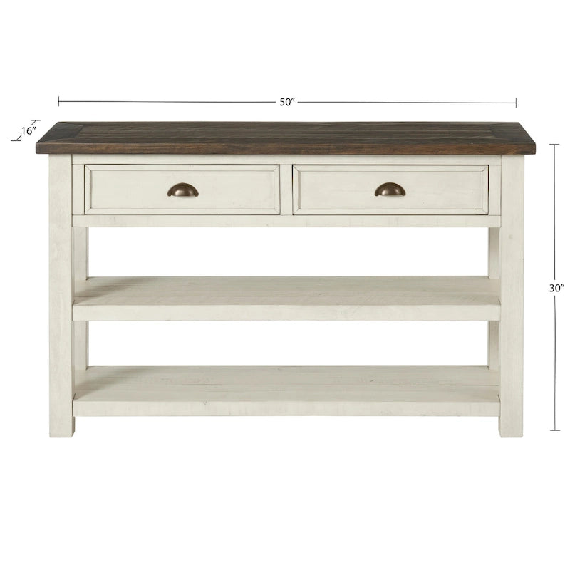 The Gray Barn Downington Solid Wood 2-Drawer Sofa Console Table