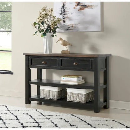The Gray Barn Downington Solid Wood 2-Drawer Sofa Console Table