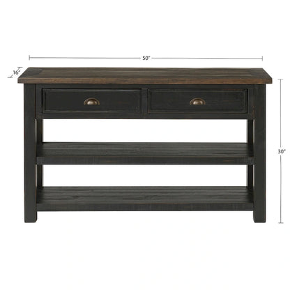 The Gray Barn Downington Solid Wood 2-Drawer Sofa Console Table
