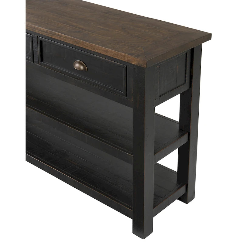 The Gray Barn Downington Solid Wood 2-Drawer Sofa Console Table