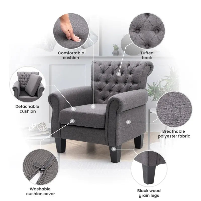 Pellebant Modern Accent Chair Club Armchair for Living Room