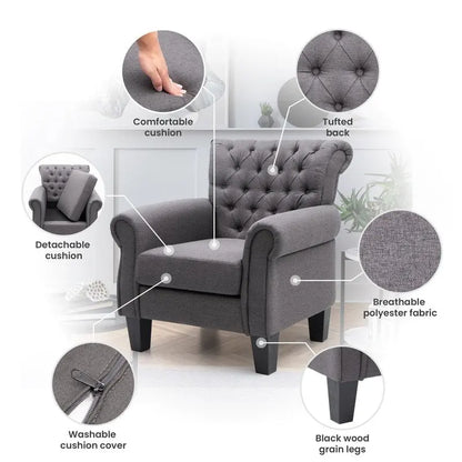 Pellebant Modern Accent Chair Club Armchair for Living Room