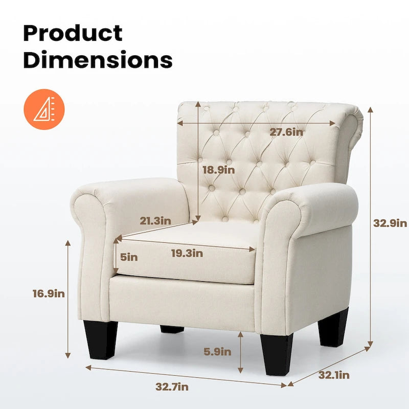 Pellebant Modern Accent Chair Club Armchair for Living Room