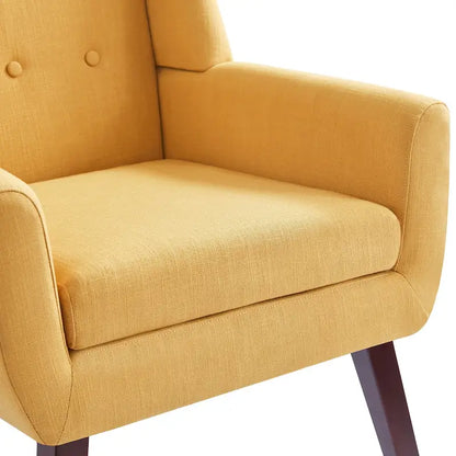 HUIMO Modern Linen Upholstered Armchair Tufted Accent Chair