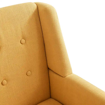 HUIMO Modern Linen Upholstered Armchair Tufted Accent Chair
