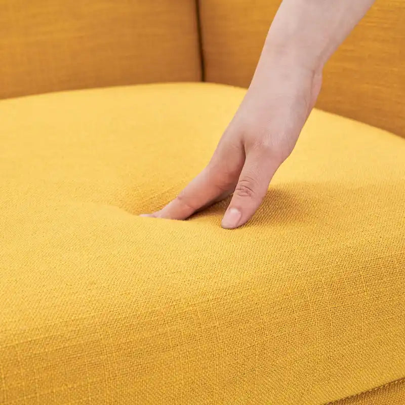 HUIMO Modern Linen Upholstered Armchair Tufted Accent Chair