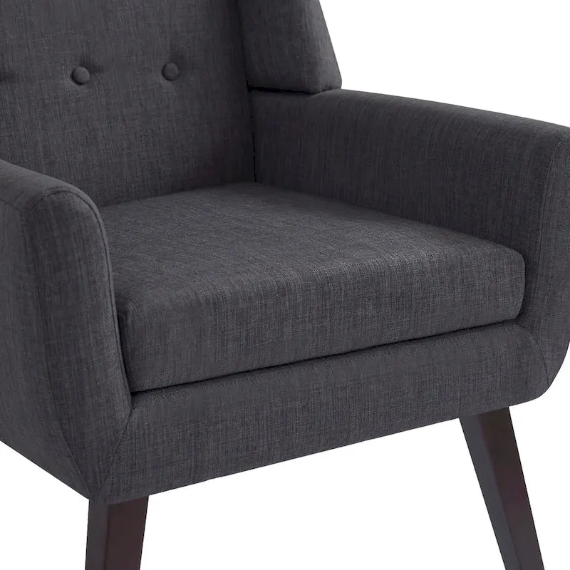 HUIMO Modern Linen Upholstered Armchair Tufted Accent Chair