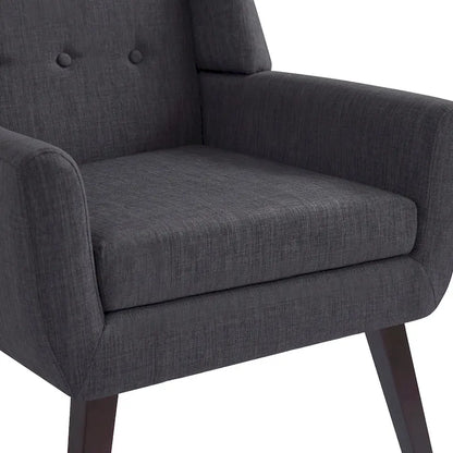 HUIMO Modern Linen Upholstered Armchair Tufted Accent Chair