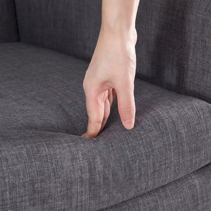 HUIMO Modern Linen Upholstered Armchair Tufted Accent Chair