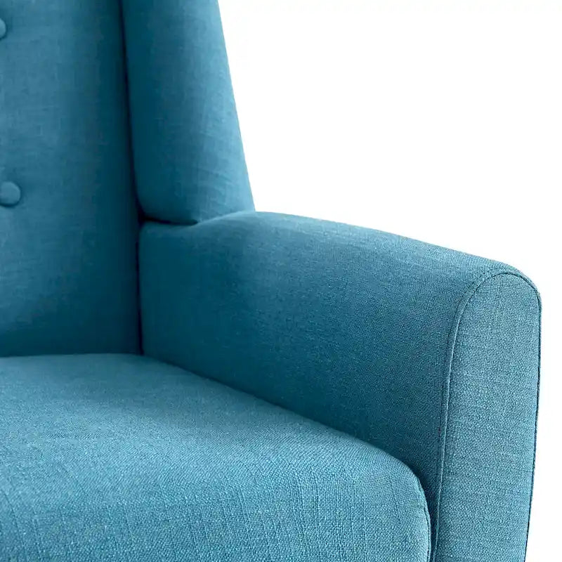 HUIMO Modern Linen Upholstered Armchair Tufted Accent Chair