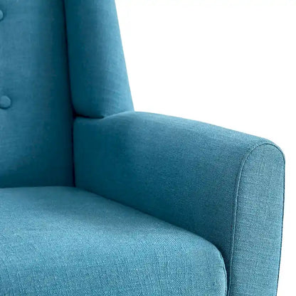 HUIMO Modern Linen Upholstered Armchair Tufted Accent Chair