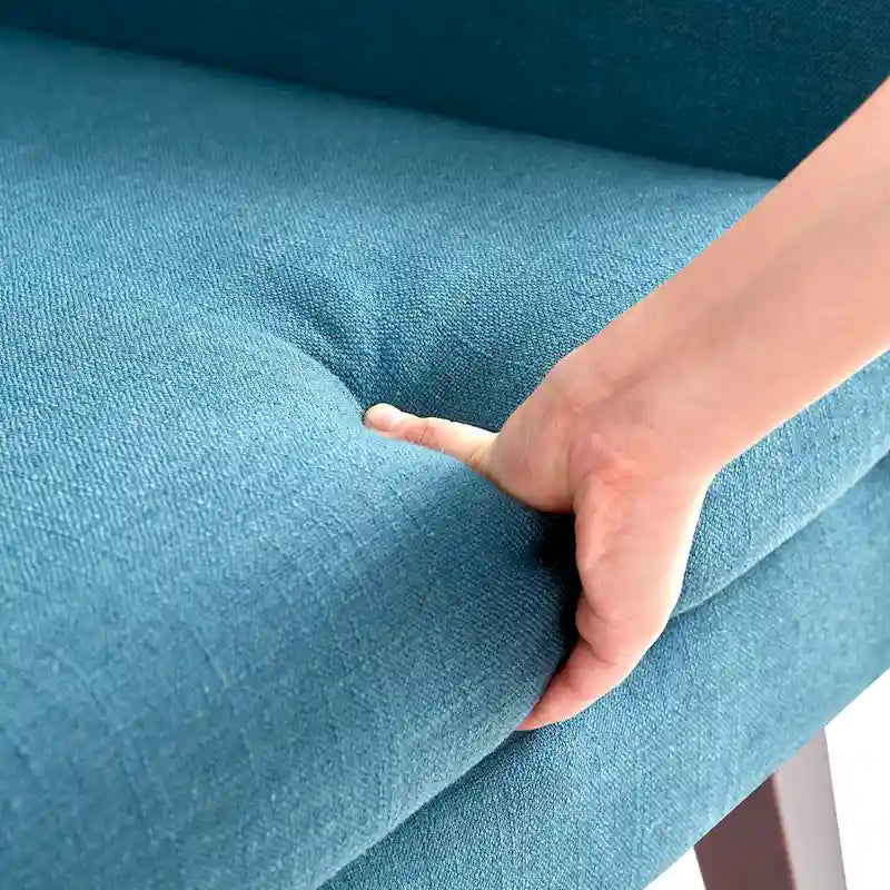 HUIMO Modern Linen Upholstered Armchair Tufted Accent Chair