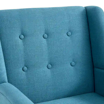 HUIMO Modern Linen Upholstered Armchair Tufted Accent Chair