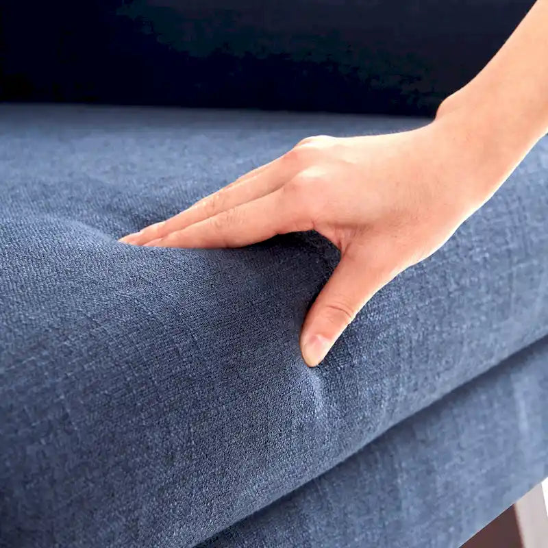 HUIMO Modern Linen Upholstered Armchair Tufted Accent Chair